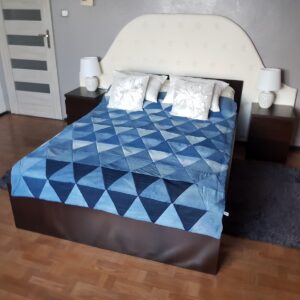 Dżinsowa narzuta na łóżko patchwork denim #3