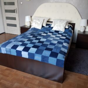 Dżinsowa narzuta na łóżko patchwork denim #4