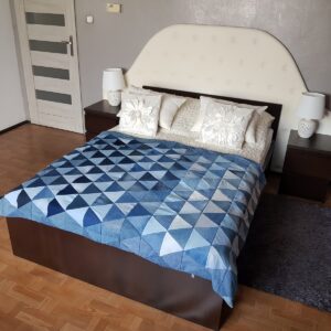 Dżinsowa narzuta na łóżko patchwork denim #5
