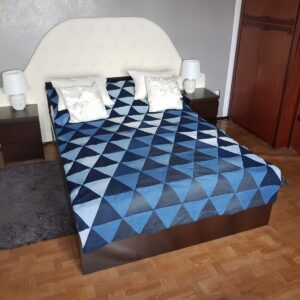 Dżinsowa narzuta na łóżko patchwork denim #7