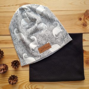 Czapka dinozaury + komin