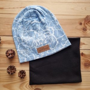 Czapka blue + komin
