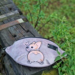 Nerka haftowana pudrowy róż corgi