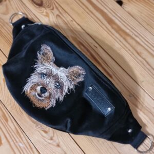 Nerka haftowana czarna York Yorkshire terrier