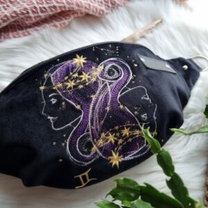 Nerka haftowana czarna ZODIAK Bliźnięta 21.05–20.06