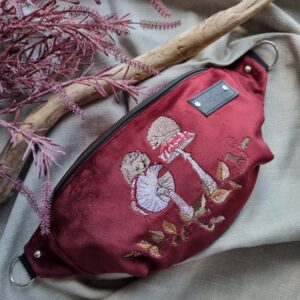 Nerka haftowana bordo leśny jeż