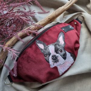 Nerka haftowana Bordo Boston Terrier