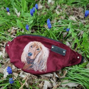 Nerka haftowana Cocker Spaniel bordo