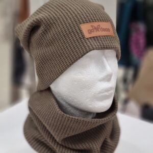 Czapka + komin wafelek khaki