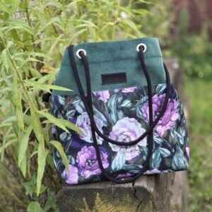 Jagoda torbo plecak 2w1 piwonie